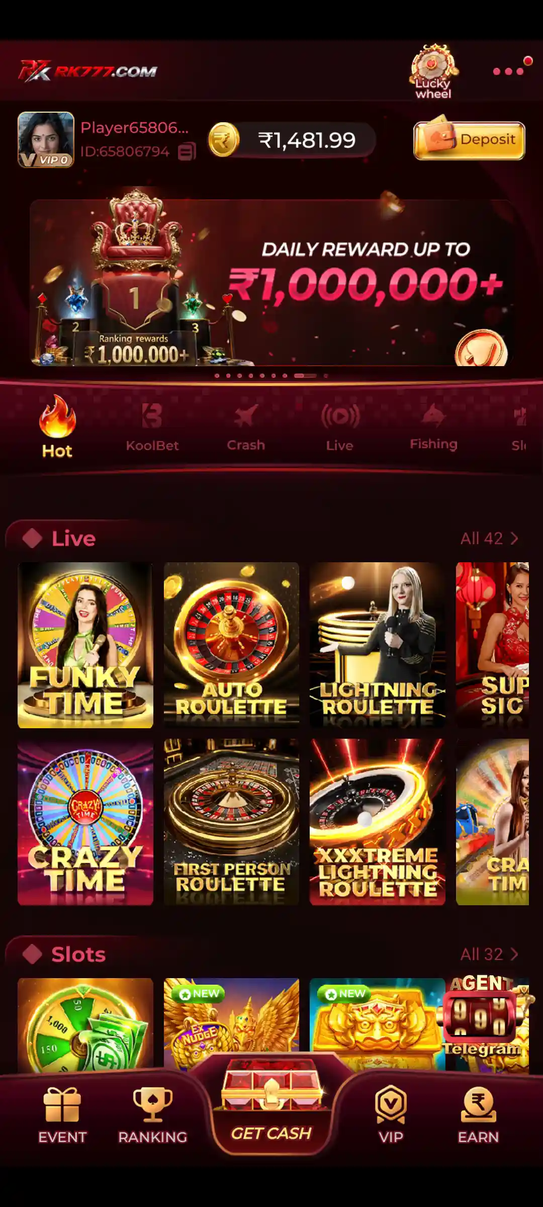RK777 Game hot games selection with themed slot and fishing titles