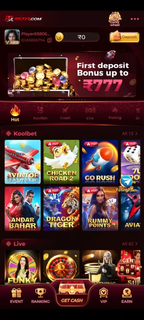 RK777 Game bonus rewards and promotional features